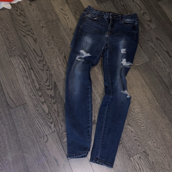 Wax distressed skinny jeans Sz 7 - Picture 15 of 15